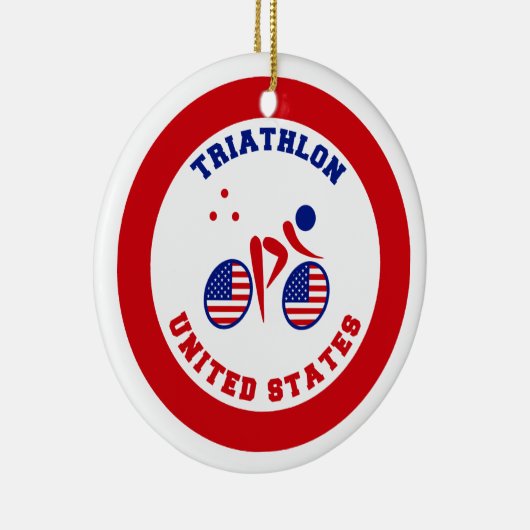 Triathlon Verenigde Staten Keramisch Ornament (Rechts)