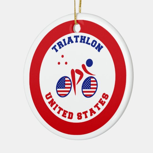 Triathlon Verenigde Staten Keramisch Ornament (Links)