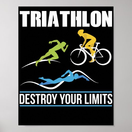 Triathlon vernietigt uw limieten bij bike-wim poster (Voorkant)