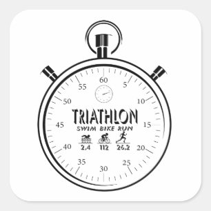 Triathlon Vierkante Sticker
