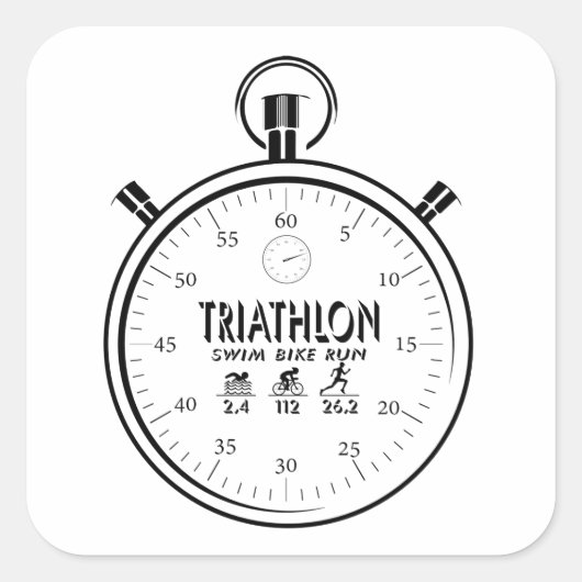 Triathlon Vierkante Sticker (Voorkant)