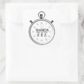 Triathlon Vierkante Sticker (Tas)