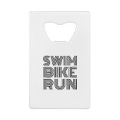 Triathlon zwart design creditkaart flessenopener (Achterkant)