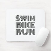 Triathlon zwart design muismat (Met muis)