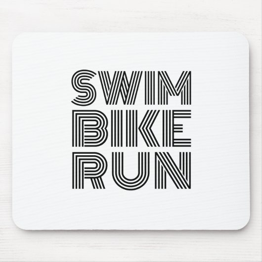 Triathlon zwart design muismat (Voorkant)