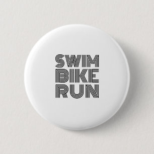 Triathlon zwart design ronde button 5,7 cm