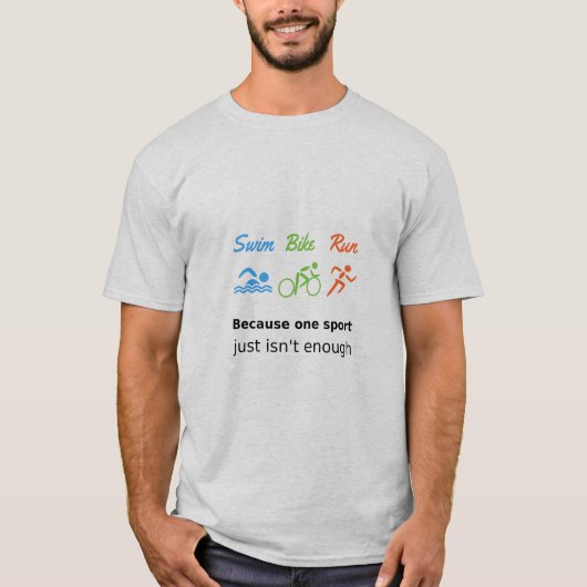 Triathlon-zwemfiets-loopwedstrijd T-shirt (Voorkant)