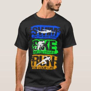 Triathlon Zwemfiets Run Fitness Sport Atleet Run T-shirt