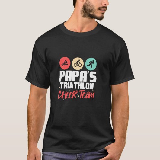 Triathlons Triathlete Papa's team van Triathlon Ch T-shirt (Voorkant)