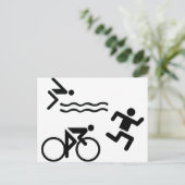 Triatholon - lopende zwemcyclus briefkaart (Staand voorkant)