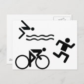 Triatholon - lopende zwemcyclus briefkaart (Voorkant / Achterkant)