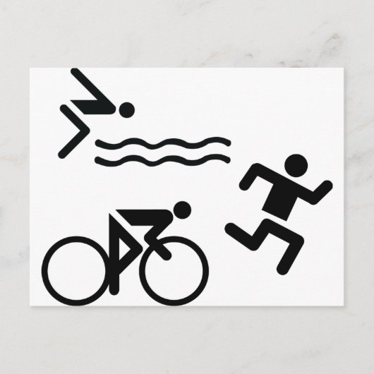 Triatholon - lopende zwemcyclus briefkaart (Voorkant)