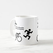 Triatholon - lopende zwemcyclus koffiemok (Voorkant links)