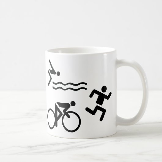 Triatholon - lopende zwemcyclus koffiemok (Rechts)
