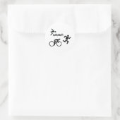 Triatholon - lopende zwemcyclus ronde sticker (Tas)