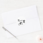 Triatholon - lopende zwemcyclus ronde sticker (Envelop)