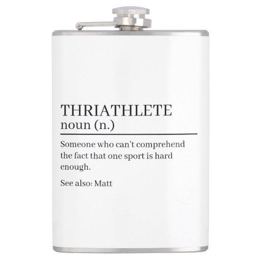 Triatleet definitie cadeau, naam definitie heupfles (Voorkant)