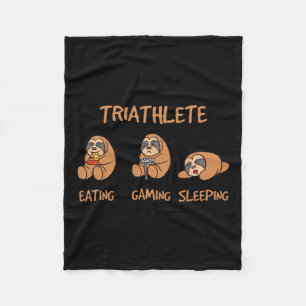 Triatleet Grappig Gaming Luiaard Spelen Video Game Fleece Deken