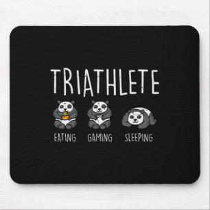 Triatleet Panda Eten Gamen Slapen Schattige Gamer Muismat