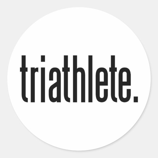 Triatleet. Ronde Sticker (Voorkant)