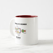 Triatleetgenen in (DNA-replicatie) Tweekleurige Koffiemok (Voorkant links)