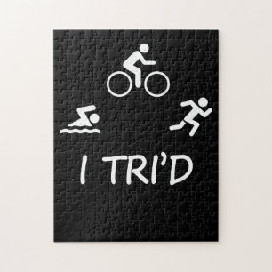 Triatlete Biking Running Swimming Triathlon T-Shi Legpuzzel