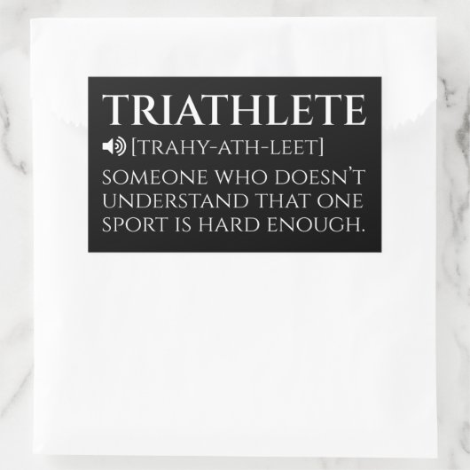Triatlete Definition Funny Rechthoekige Sticker (Tas)