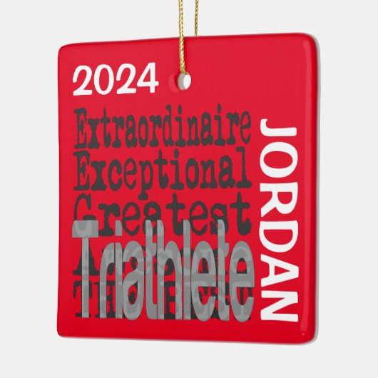 Triatlete Extraordinaire CUSTOM Keramisch Ornament (Links)