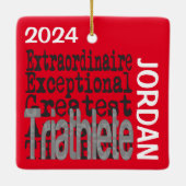 Triatlete Extraordinaire CUSTOM Keramisch Ornament (Achterkant)