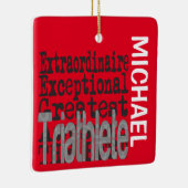 Triatlete Extraordinaire CUSTOM Keramisch Ornament (Rechts)