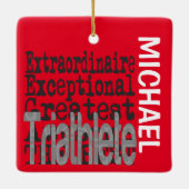 Triatlete Extraordinaire CUSTOM Keramisch Ornament (Achterkant)