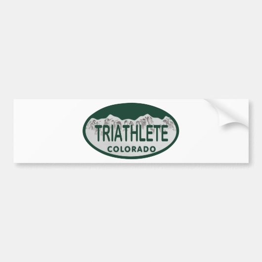 Triatlete licence oval bumpersticker (Voorkant)