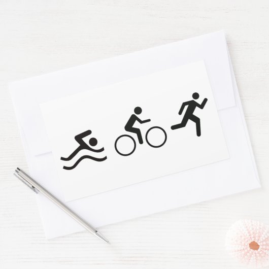Triatlete Rechthoekige Sticker (Envelop)