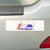 Triatlete SWIM RUN BIKE Bumpersticker (Op auto)