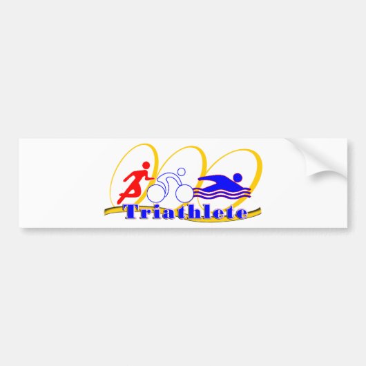 Triatlete SWIM RUN BIKE Bumpersticker (Voorkant)