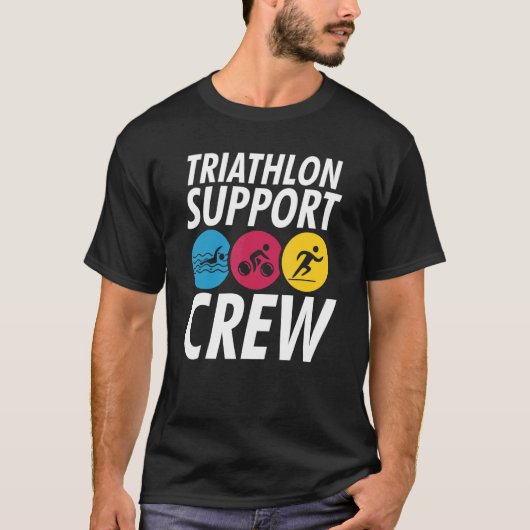 Triatlete voor ondersteuning van Triathlon T-shirt (Voorkant)