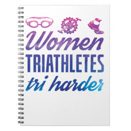 Triatleten Tri Harder Triathlon Ombre Notitieboek