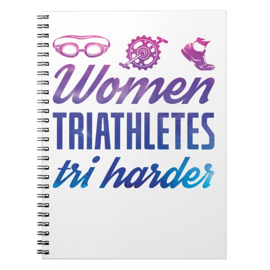 Triatleten Tri Harder Triathlon Ombre Notitieboek (Voorkant)