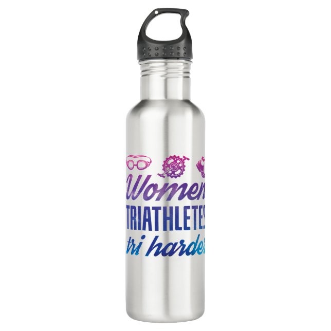 Triatleten Tri Harder Triathlon Ombre Waterfles (Voorkant)
