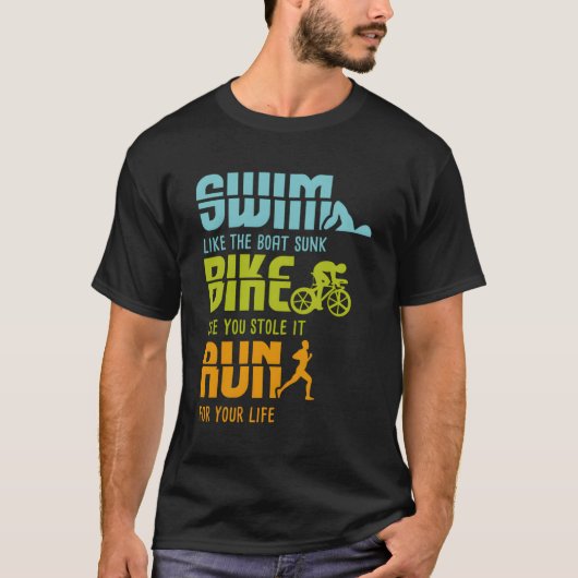 Triatlon Concurrent I Triatlete I Zwemfiets Run T-shirt (Voorkant)