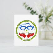 Triatlon cool artistiek ontwerp briefkaart (Staand voorkant)