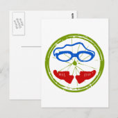 Triatlon cool artistiek ontwerp briefkaart (Voorkant / Achterkant)