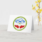 Triatlon cool artistiek ontwerp kaart (Gele Bloem)