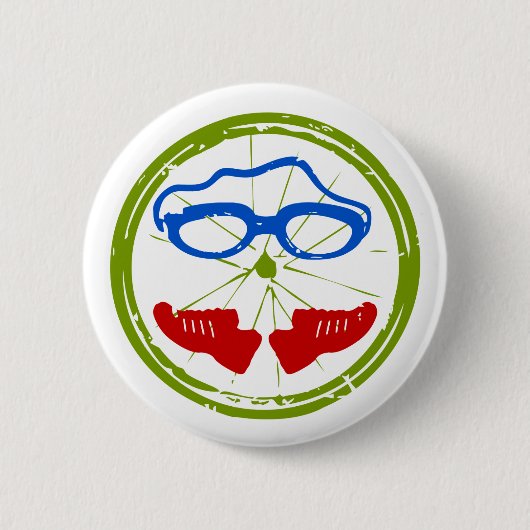 Triatlon cool artistiek ontwerp ronde button 5,7 cm (Voorkant)