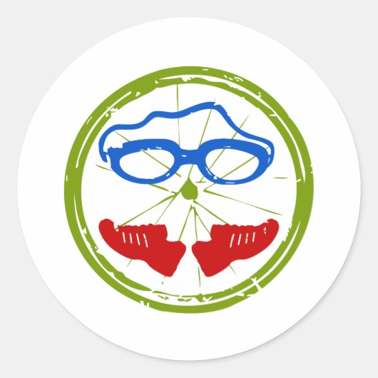 Triatlon cool artistiek ontwerp ronde sticker (Voorkant)