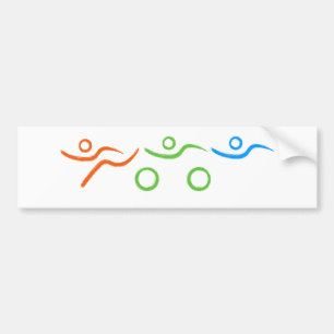 Triatlon cool en uniek ontwerp bumpersticker