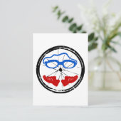 Triatlon coole artistieke logo briefkaart (Staand voorkant)