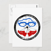 Triatlon coole artistieke logo briefkaart (Voorkant / Achterkant)