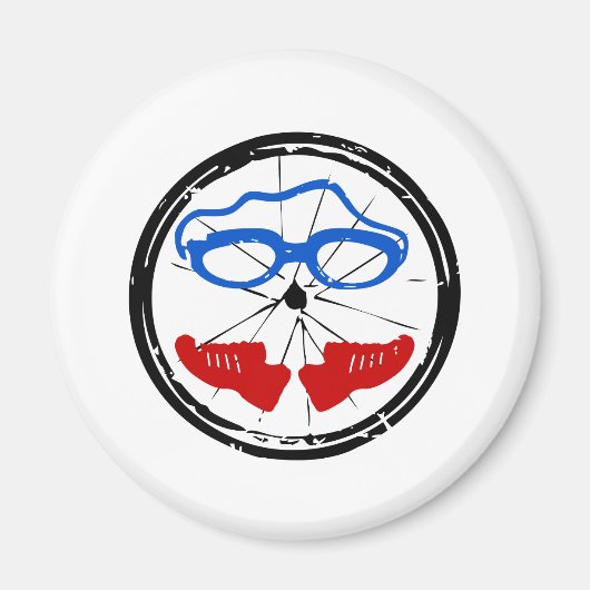 Triatlon coole artistieke logo magneet (Voorkant)