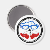 Triatlon coole artistieke logo magneet (Voorkant / Achterkant)
